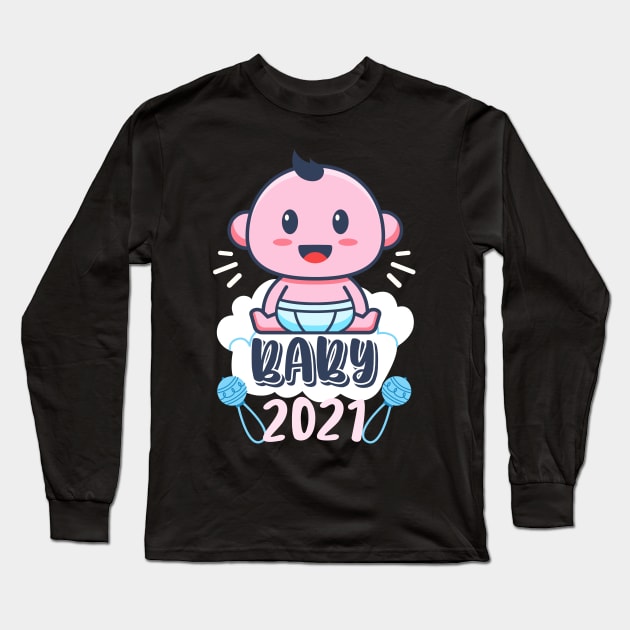 Baby 2021 Child Birth Announcement Family Long Sleeve T-Shirt by Foxxy Merch